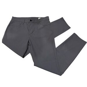 Men's 7 for all mankind Gray Stretch Pants Size 34 Slim Fit Casual Flat-Front